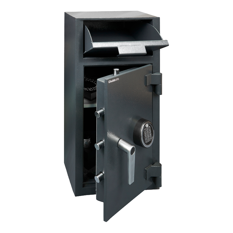 CHUBBSAFES Omega Deposit Safe £3K Rated 2E 698mm X 340mm x 380 75Kg - Dark Grey