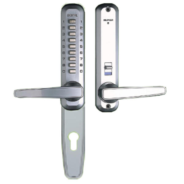 LOCKEY Super 8 Narrow Style Digital Lock 7075 Euro Cut Out Plate - Satin Chrome