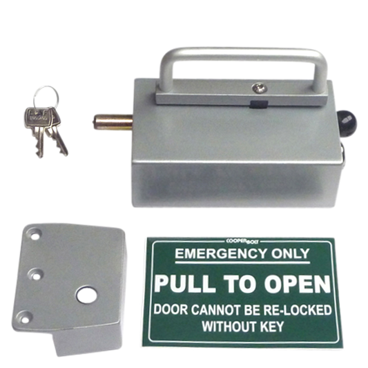 COOPERBOLT Non-Alarmed Door Bolt 102 Series Key Switch - Silver