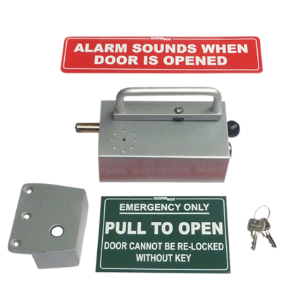 COOPERBOLT Alarmed Door Bolt 104 Series No Key Switch - Silver