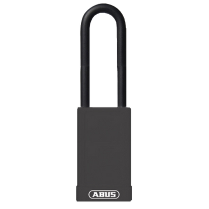 ABUS 74HB Series Long Shackle Lock Out Tag Out Coloured Aluminium Padlock Black