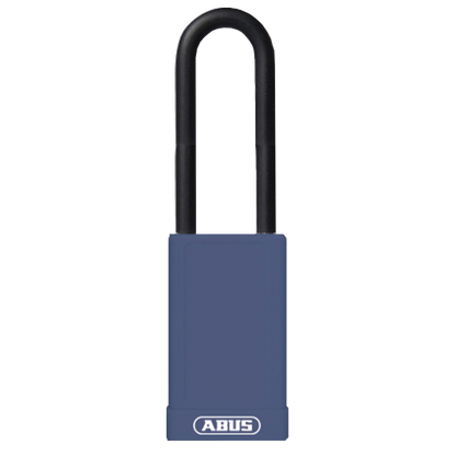 ABUS 74HB Series Long Shackle Lock Out Tag Out Coloured Aluminium Padlock Blue