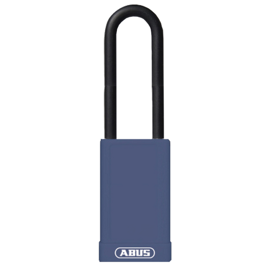 ABUS 74HB Series Long Shackle Lock Out Tag Out Coloured Aluminium Padlock Blue