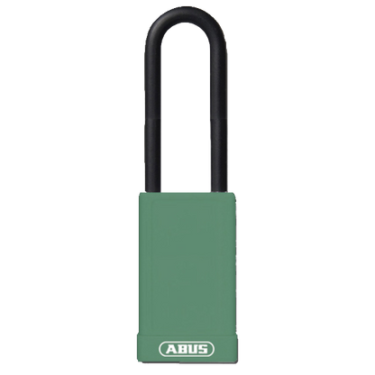 ABUS 74HB Series Long Shackle Lock Out Tag Out Coloured Aluminium Padlock Green