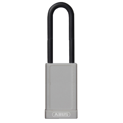 ABUS 74HB Series Long Shackle Lock Out Tag Out Coloured Aluminium Padlock Grey