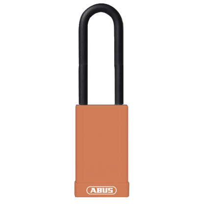 ABUS 74HB Series Long Shackle Lock Out Tag Out Coloured Aluminium Padlock Orange