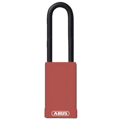 ABUS 74HB Series Long Shackle Lock Out Tag Out Coloured Aluminium Padlock Red