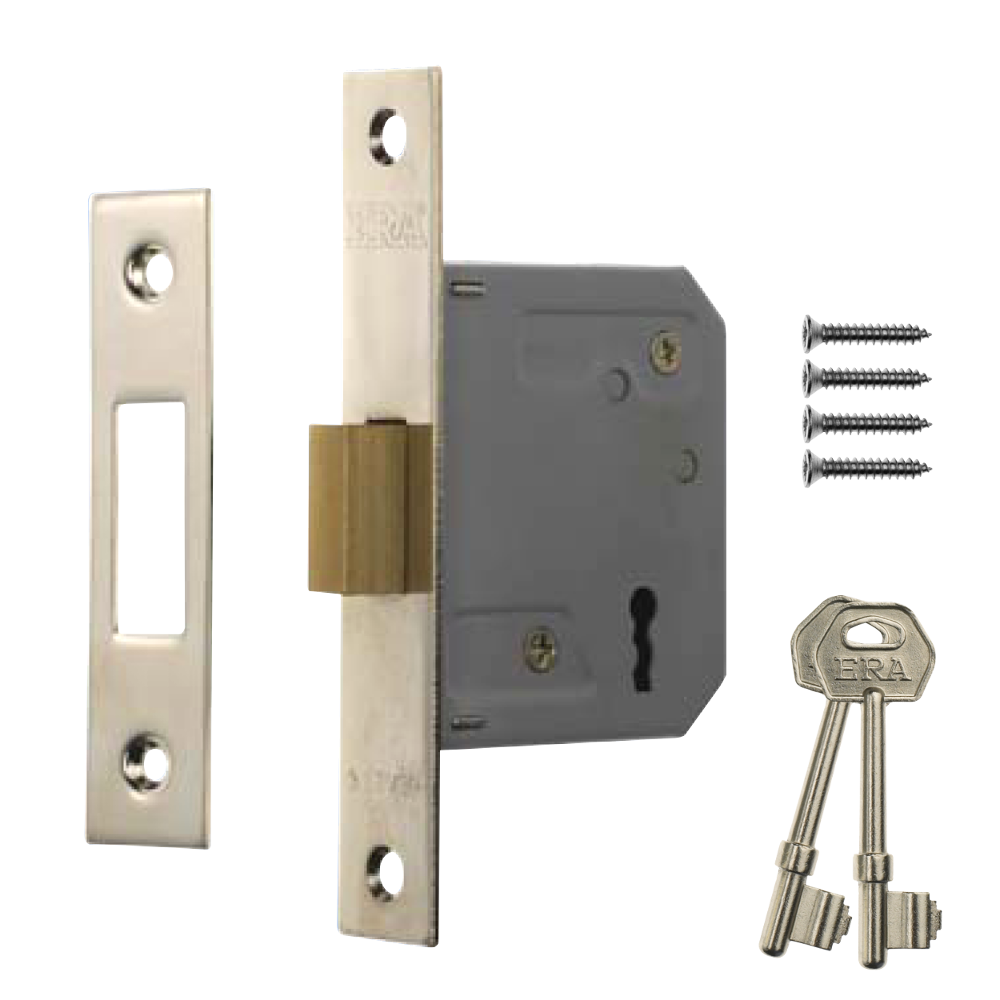 ERA 472 & 572 3 Lever Deadlock 64mm Chrome - Satin Chrome