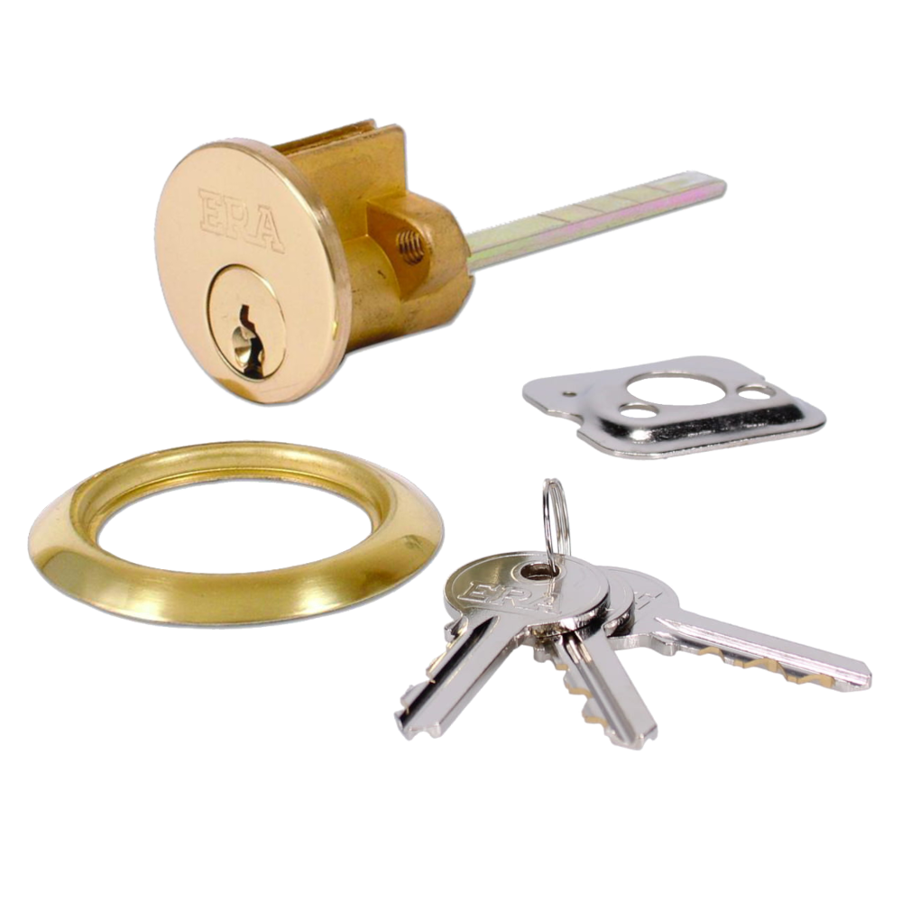 ERA 863 5-Pin Rim Cylinder Keyed To Differ Display 863-37 - Polished Brass