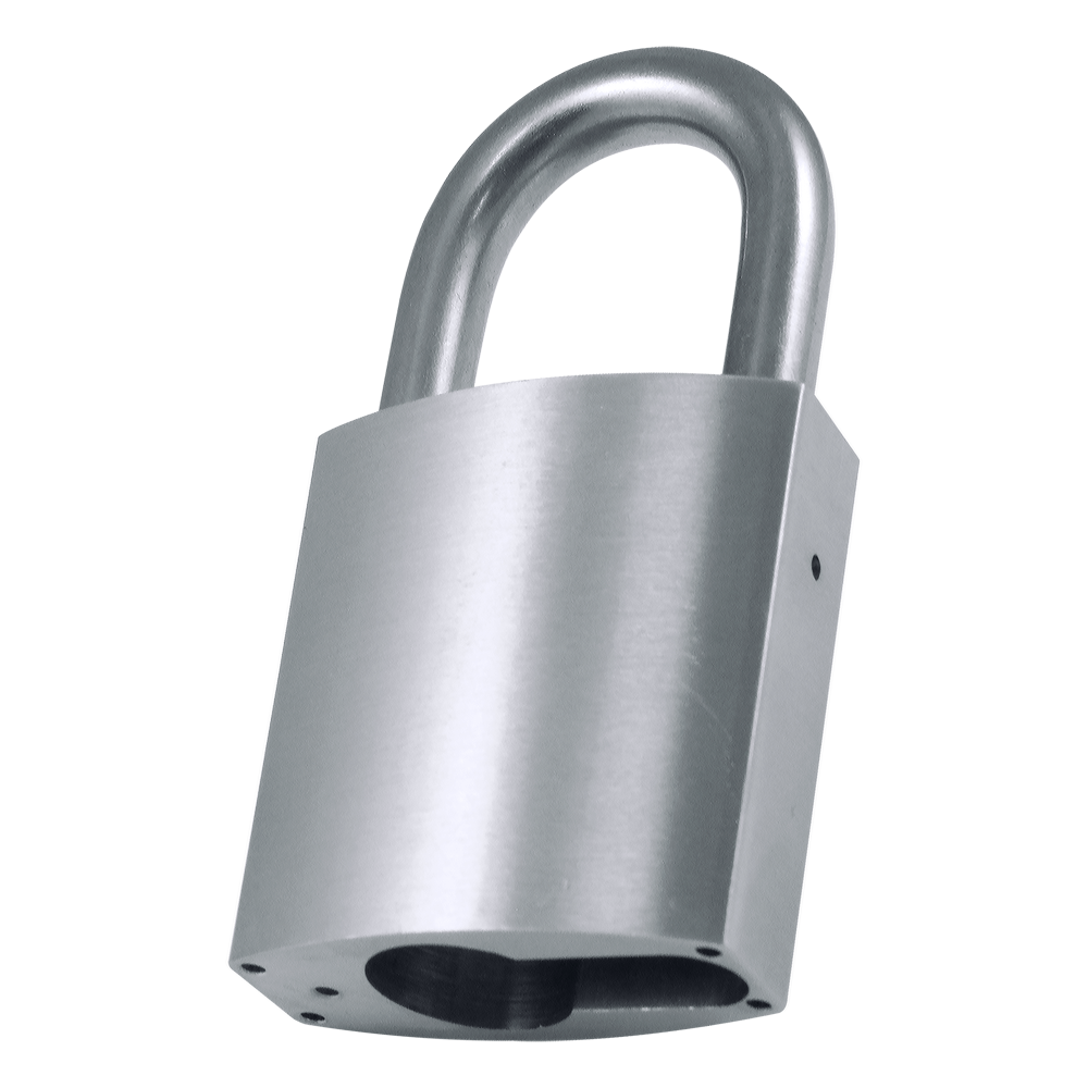 EVVA HPM Open Shackle Padlock Without Cylinder With 30mm Shackle Housing - Satin Nickel