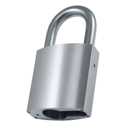 EVVA HPM Open Shackle Padlock Without Cylinder With 30mm Shackle Housing - Satin Nickel