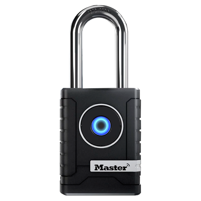 MASTER LOCK Weather Resistant Long Shackle Bluetooth Padlock 56mm 4401EURLHEC - Boron Carbide