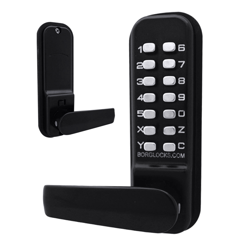 BORG LOCKS BL4401 Wooden Gate Digital Lock With Optional Holdback BL4401MG - Black (Marine Grade Pro)