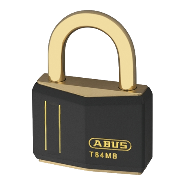 ABUS T84MB Series Brass Open Shackle Padlock 43mm Brass Shackle Keyed To Differ O1040 T84MB/40 - Black