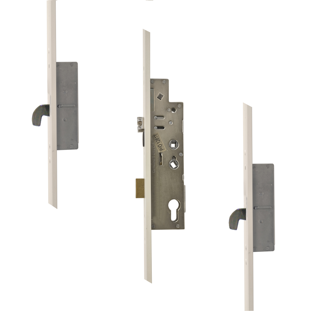 FULLEX Crimebeater 44mm Lever Operated Latch & Deadbolt Twin Spindle - 2 Hook 35/92-62 44mm Faceplate