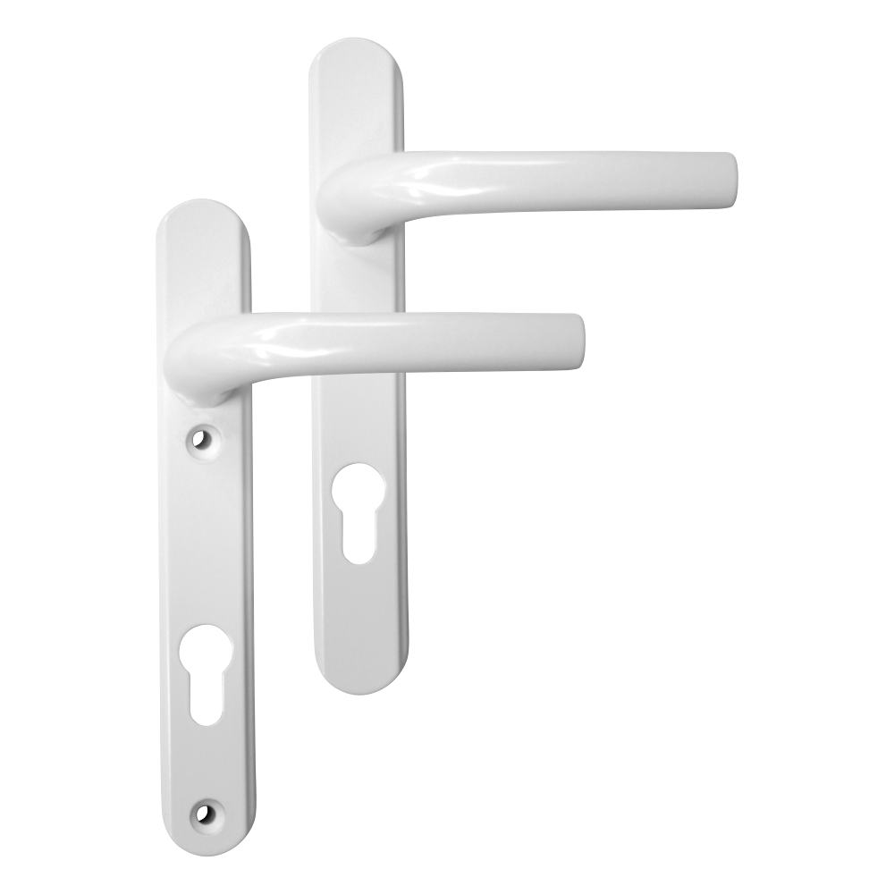 Greenteq Alpha 92 Lever/Lever UPVC Furniture - 220mm Backplate White