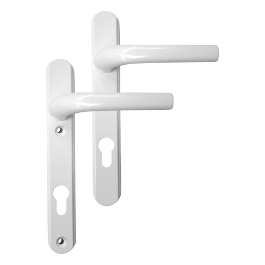 Greenteq Alpha 92 Lever/Lever UPVC Furniture - 220mm Backplate White