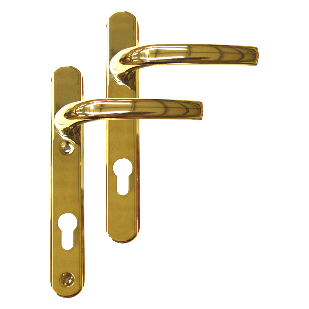 Greenteq Alpha 92 Lever/Lever UPVC Furniture - 220mm Backplate Gold