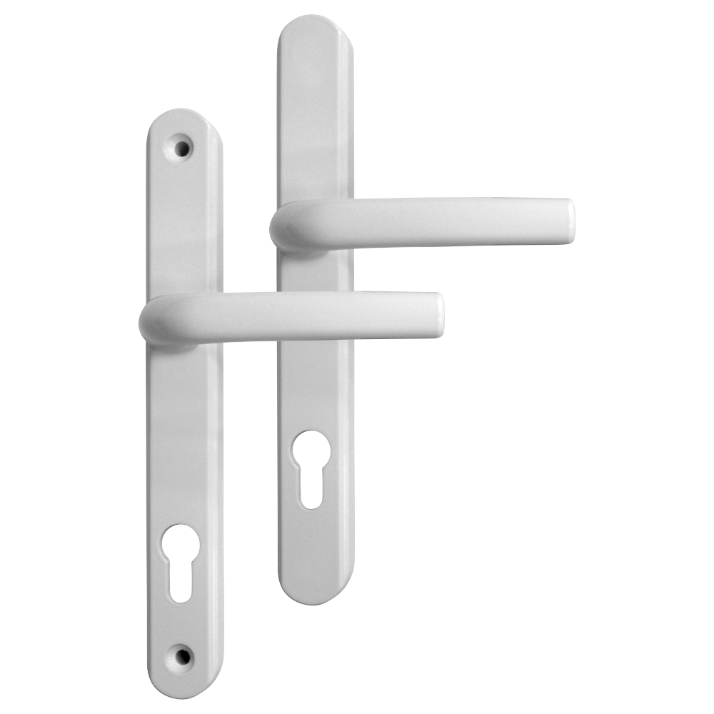 Greenteq Alpha 92 Lever/Lever UPVC Furniture - 250mm Backplate White