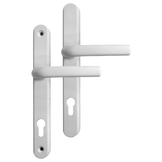 Greenteq Alpha 92 Lever/Lever UPVC Furniture - 250mm Backplate White