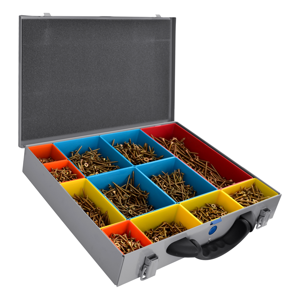 RAPIERSTAR Wood Screw Case Kit 11 Woodscrew Types - Silver