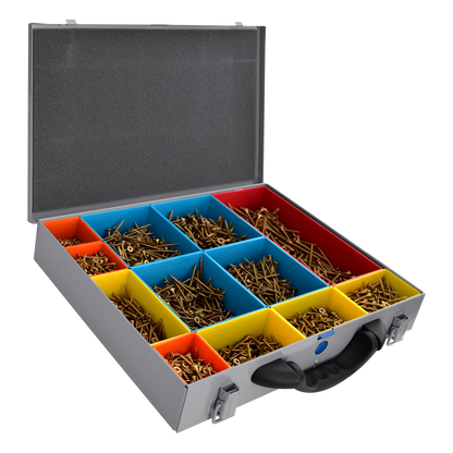 RAPIERSTAR Wood Screw Case Kit 11 Woodscrew Types - Silver