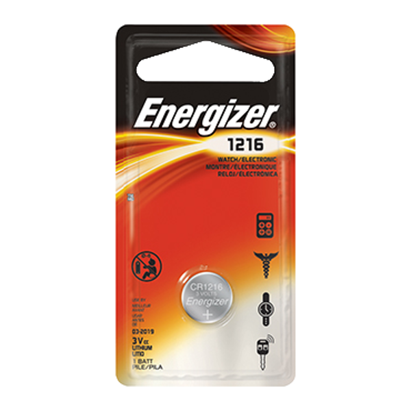 ENERGIZER CR1216 3V Lithium Coin Cell Battery CR1216