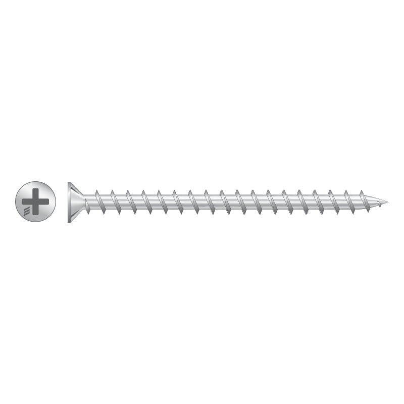 RAPIERSTAR Sharp Point Screws For Non-Reinforced UPVC - Countersunk 4.3mm x 45mm Qty 1000 - Zinc Plated