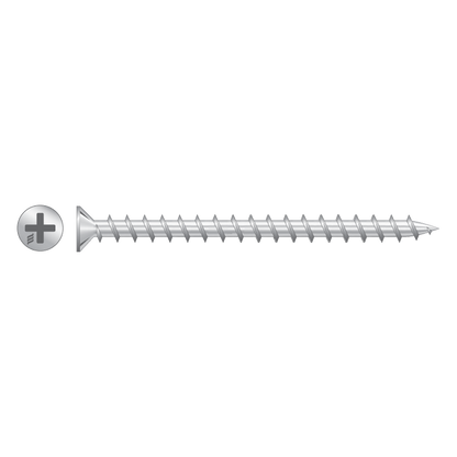 RAPIERSTAR Sharp Point Screws For Non-Reinforced UPVC - Countersunk 4.3mm x 45mm Qty 1000 - Zinc Plated