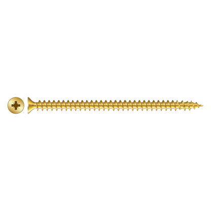 RAPIERSTAR Sharp Point Wood Screw - Countersunk 4.0mm x 50mm YP Qty 200 - Yellow Passivate