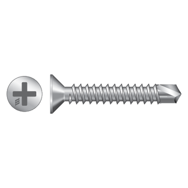 RAPIERSTAR Self Drill Screws For Reinforced UPVC - Countersunk 3.9mm x 38mm Qty 1000 - Zinc Plated