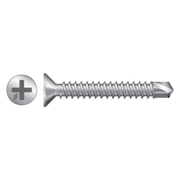 RAPIERSTAR Self Drill Screws For Reinforced UPVC - Countersunk 3.9mm x 45mm Qty 500 - Zinc Plated