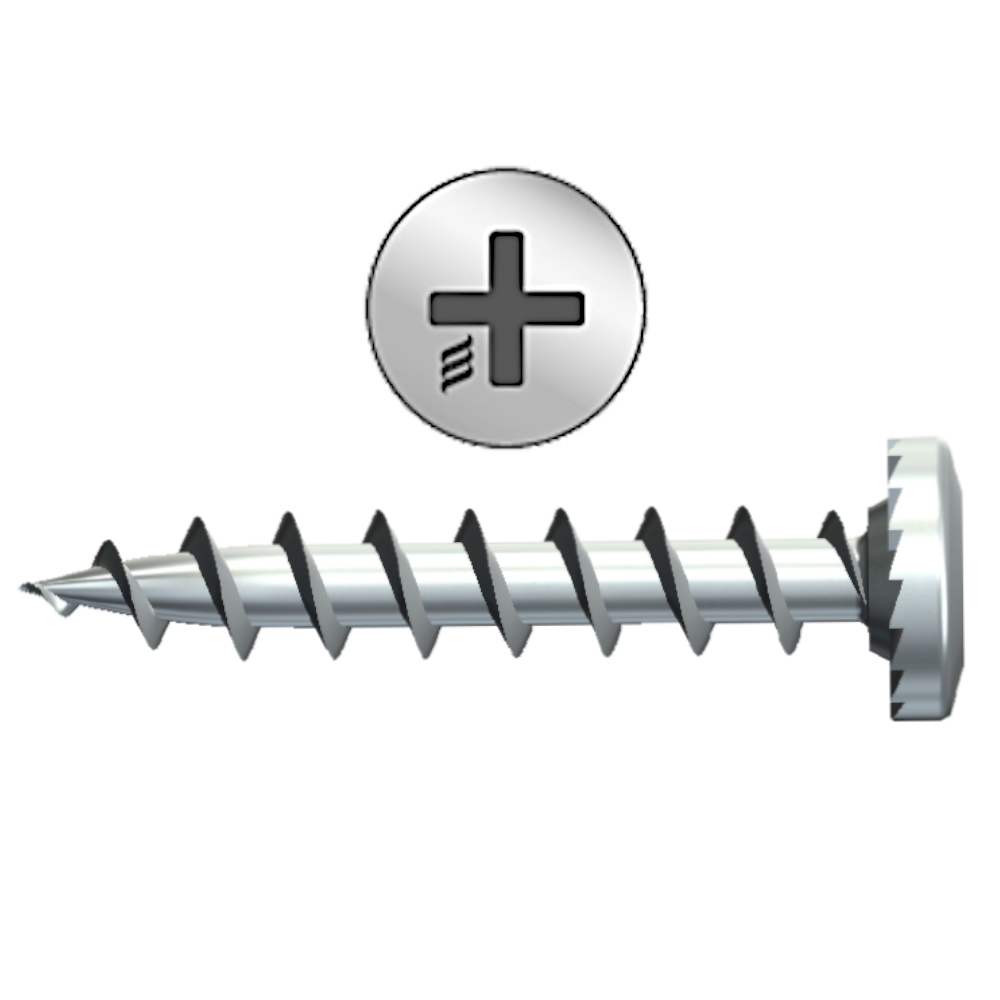 RAPIERSTAR Sharp Point Screws With Shallow Pan Head For Non-Reinforced UPVC 4.8mm x 25mm Qty 1000 - Zinc Plated