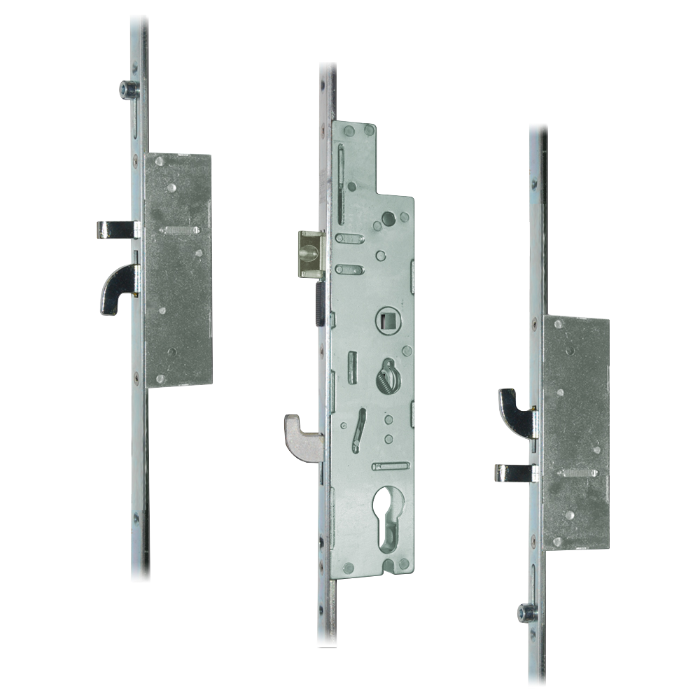 FULLEX XL Lever Operated Latch & Hookbolt With 44mm White Faceplate 2 Hook & 2 Anti-Lift 35/92-62 44mm White Faceplate