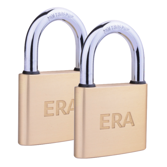 ERA Solid Brass Padlock 40mm Twin Pack - Brass