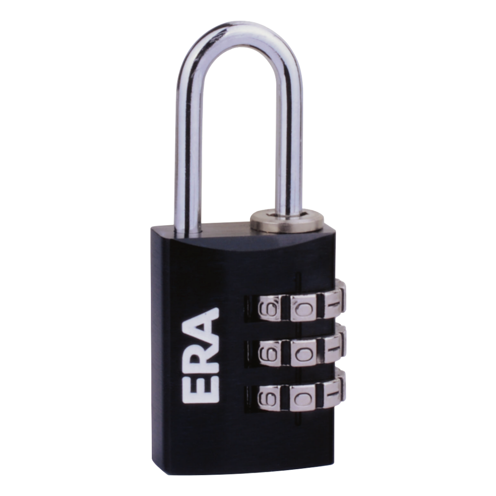 ERA Black Combination Padlock 20mm - Black