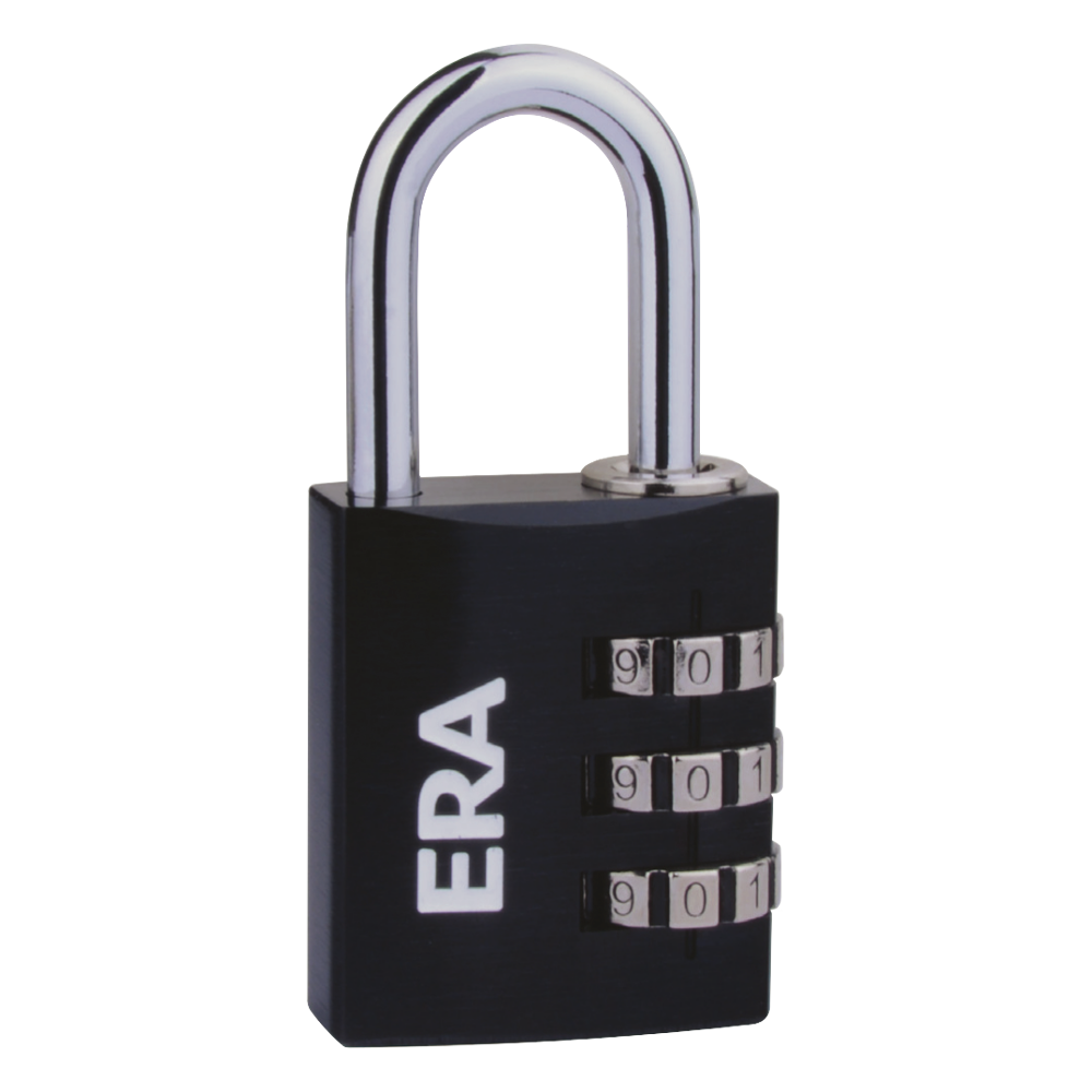 ERA Black Combination Padlock 30mm - Black