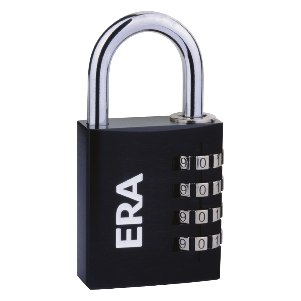 ERA Black Combination Padlock 40mm - Black