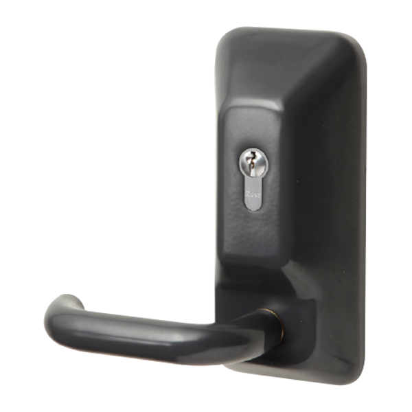 EXIDOR 710EC Lever Operated Outside Access Device Black - Anthracite Grey