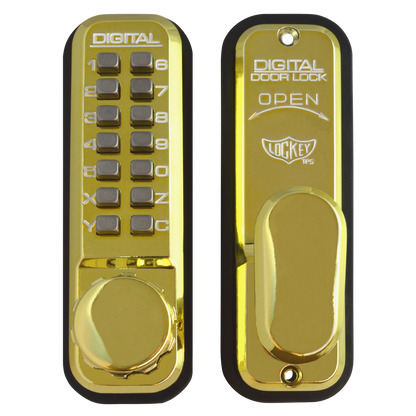 LOCKEY 2430 Series Digital Lock Without Holdback Polished Brass