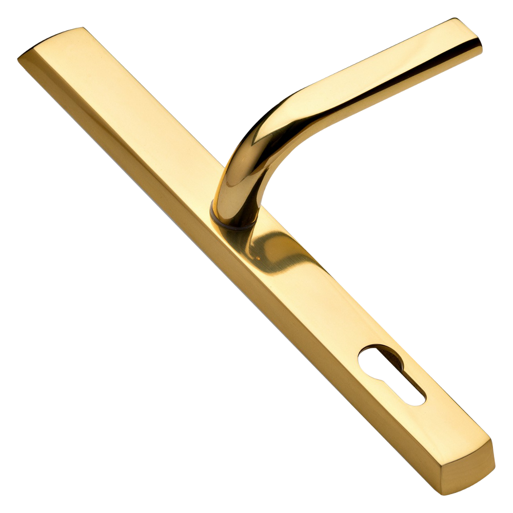 LOXTA 92 Lever/Lever UPVC Furniture - 278mm Backplate Polished Gold