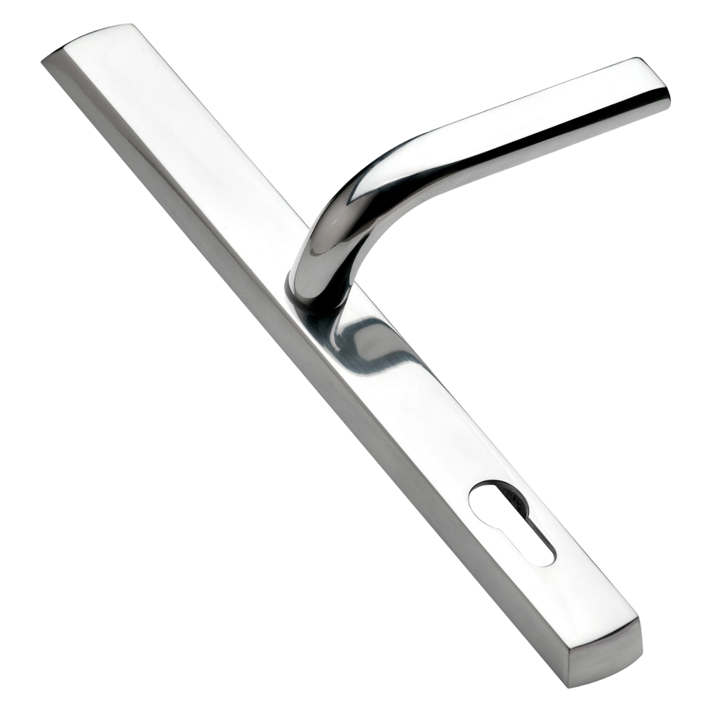 LOXTA 92 Lever/Lever UPVC Furniture - 278mm Backplate Polished Silver