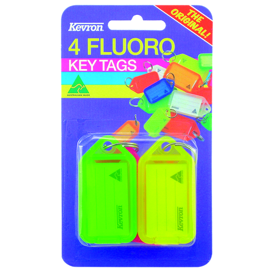 KEVRON ID38 Fluorescent Tags Blister Pack 4 pcs 4 pcs - Assorted Fluorescent