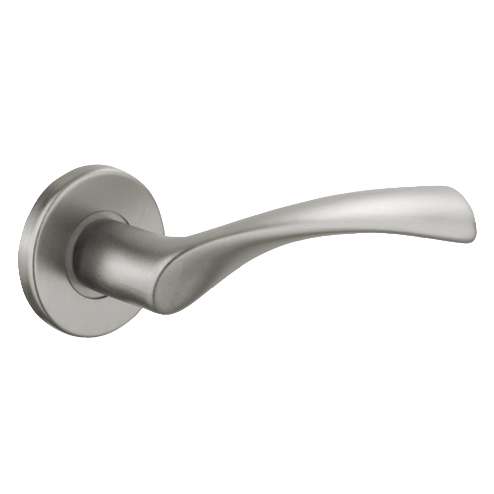 URFIC Easy Click Lyon Round Lever on Rose Satin Nickel