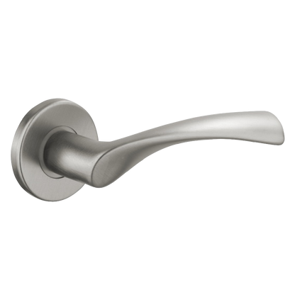 URFIC Easy Click Lyon Round Lever on Rose Satin Nickel