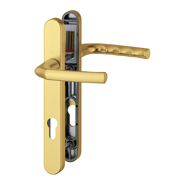 HOPPE Birmingham 92mm UPVC Lever Door Furniture 122mm Screw Centers 1117/3811N 92mm Centres - Gold