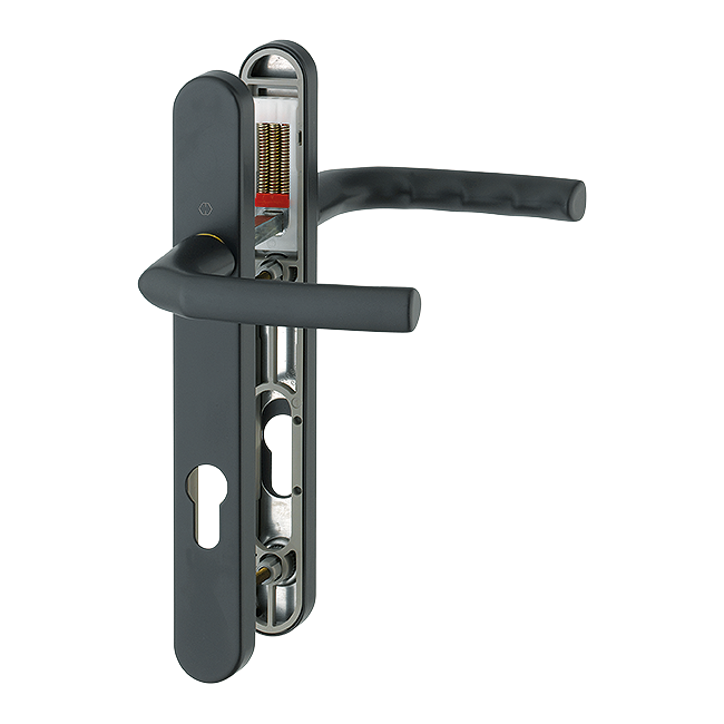 HOPPE Birmingham 92mm UPVC Lever Door Furniture 122mm Screw Centers 1117/3811N 92mm Centres - Black