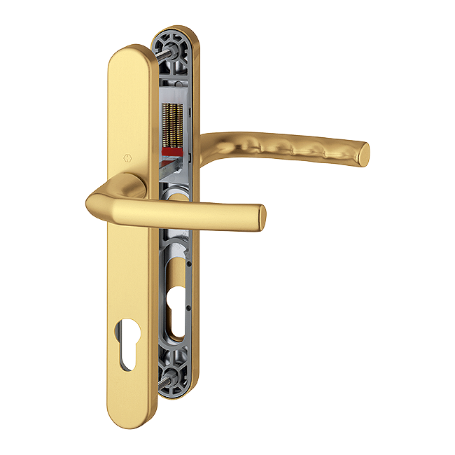 HOPPE Birmingham 92mm UPVC Lever Door Furniture 215mm Screw Centers 1117/3810N 92mm Centres - Gold