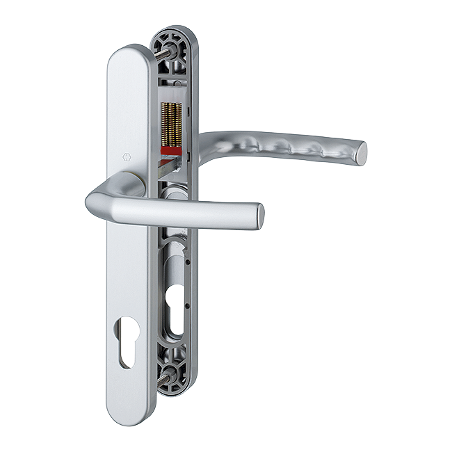 HOPPE Birmingham 92mm UPVC Lever Door Furniture 215mm Screw Centers 1117/3810N 92mm Centres - Silver