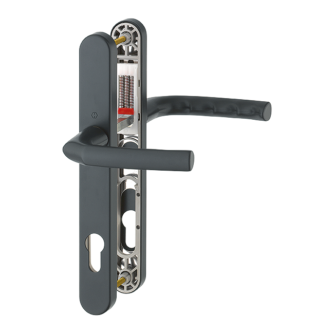 HOPPE Birmingham 92mm UPVC Lever Door Furniture 215mm Screw Centers 1117/3810N 92mm Centres - Black